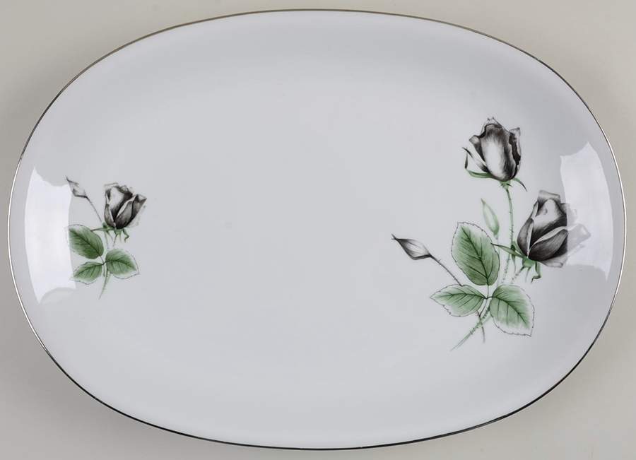 Midnight Rose 14" Oval Serving Platter by Stonegate-1