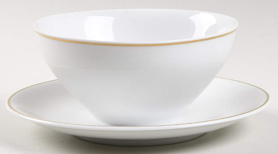 My Devotion (Gold Trim) Gravy Boat with Attached Underplate by Stonegate-1