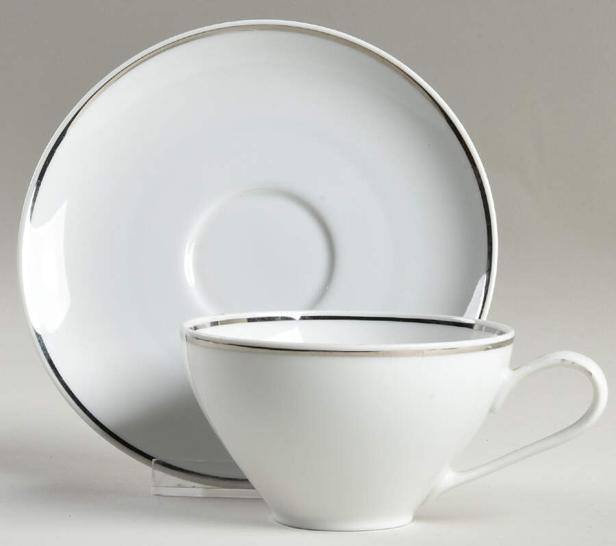 My Devotion (Platinum Trim) Flat Cup & Saucer Set by Stonegate-1