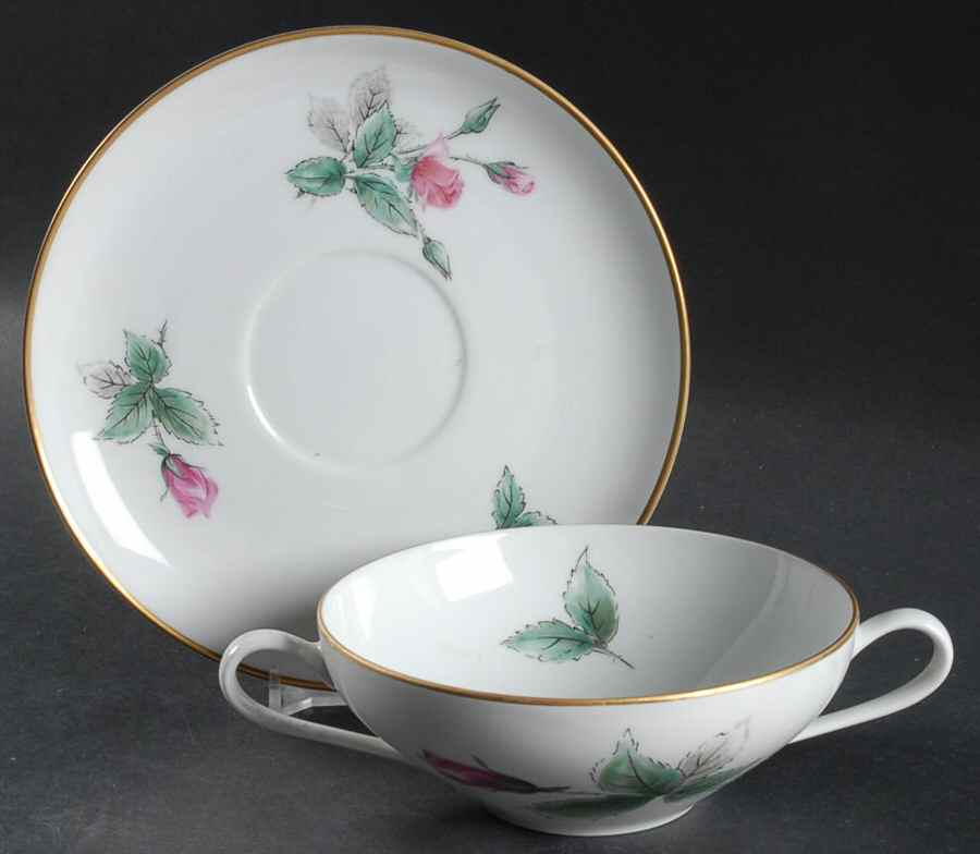 Sonata Flat Cream Soup Bowl & Saucer Set by Stonegate-1