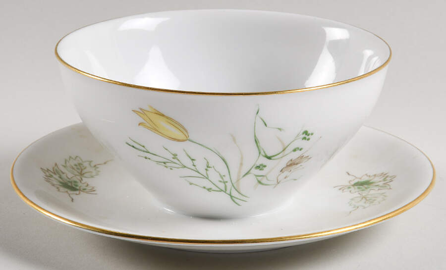 Spring Breeze Round Gravy Boat/Attached Underplate by Stonegate-1