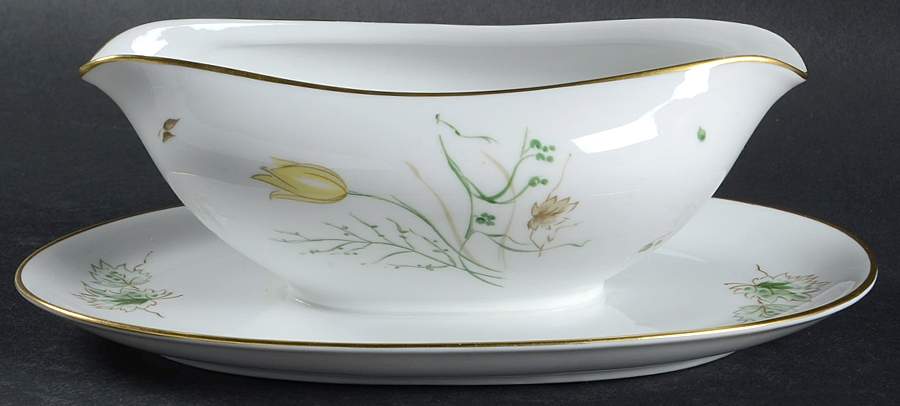 Spring Breeze Gravy Boat with Attached Underplate by Stonegate-1