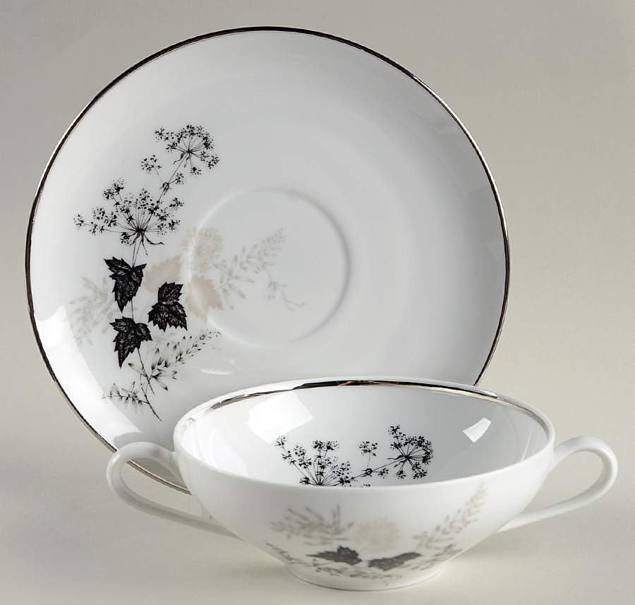 Wooddale Flat Cream Soup Bowl & Saucer Set by Stonegate-1