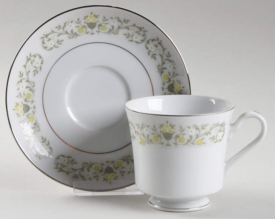 Florentine Footed Cup & Saucer Set by Sterling China (Japan)-1