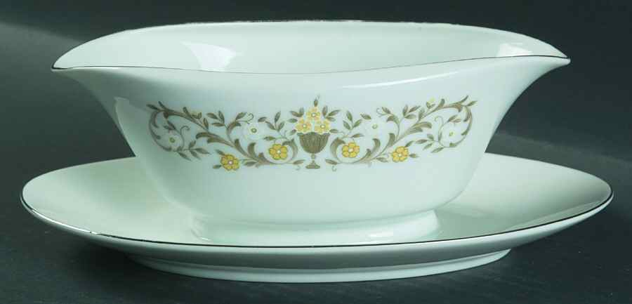 Florentine Gravy Boat with Attached Underplate by Sterling China (Japan)-1