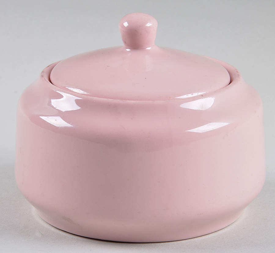 Shell Pink (Restaurant Ware, Rim Shape) Sugar Bowl & Lid by Sterling China (USA)-1