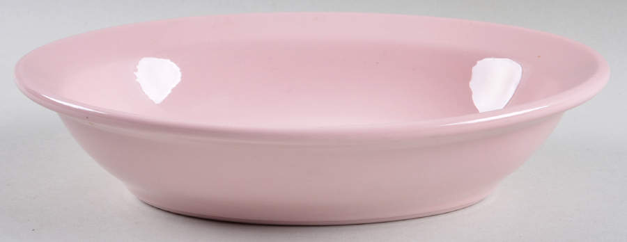 Shell Pink (Restaurant Ware, Rim Shape) 9" Oblong Serving Bowl by Sterling China (USA)-1