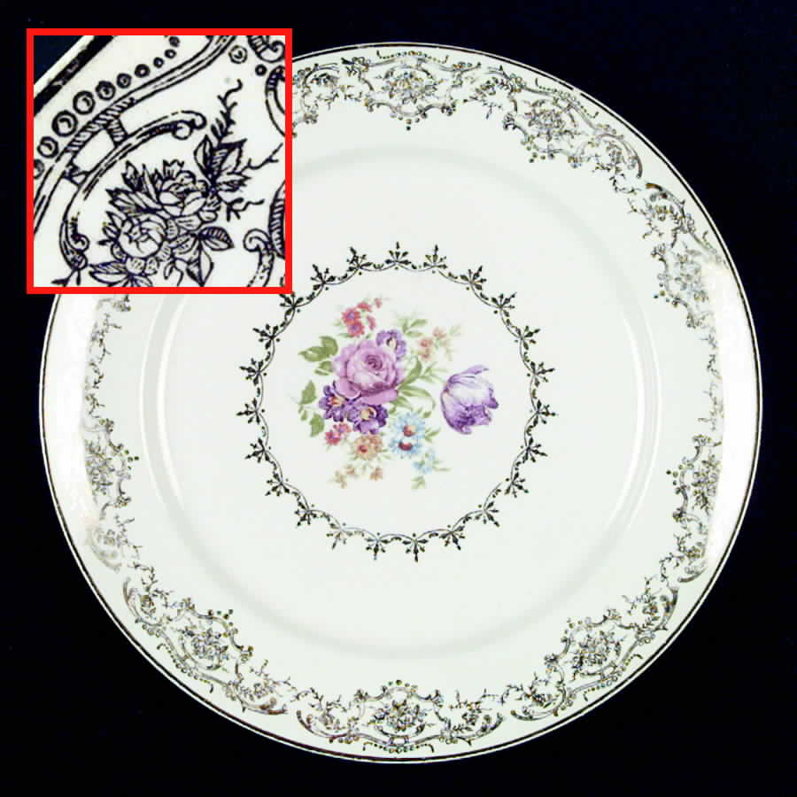 Golden Dresden Dinner Plate by Stetson-1