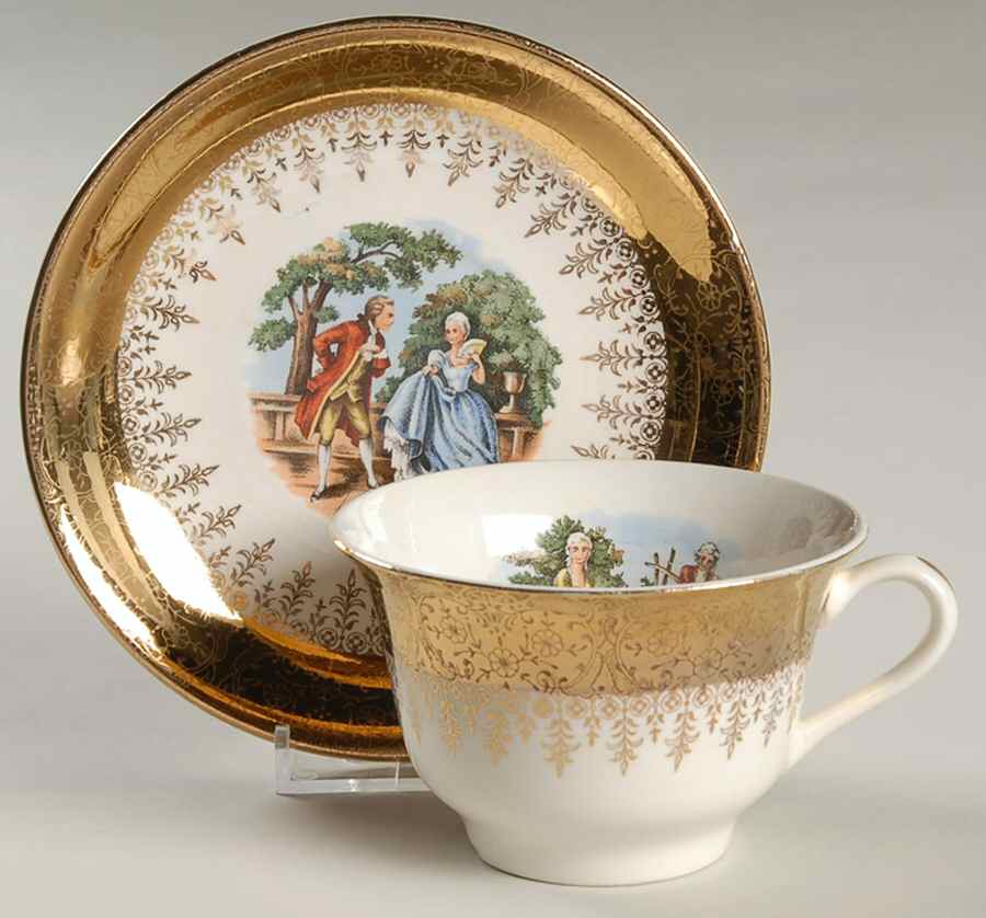 Golden Empress Flat Cup & Saucer Set by Stetson-1