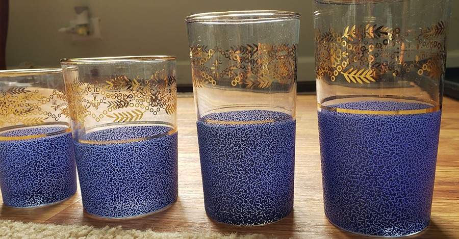 Madam du Barry Royal Blue (Center Band) Glassware Tall Tumbler by Stetson-1