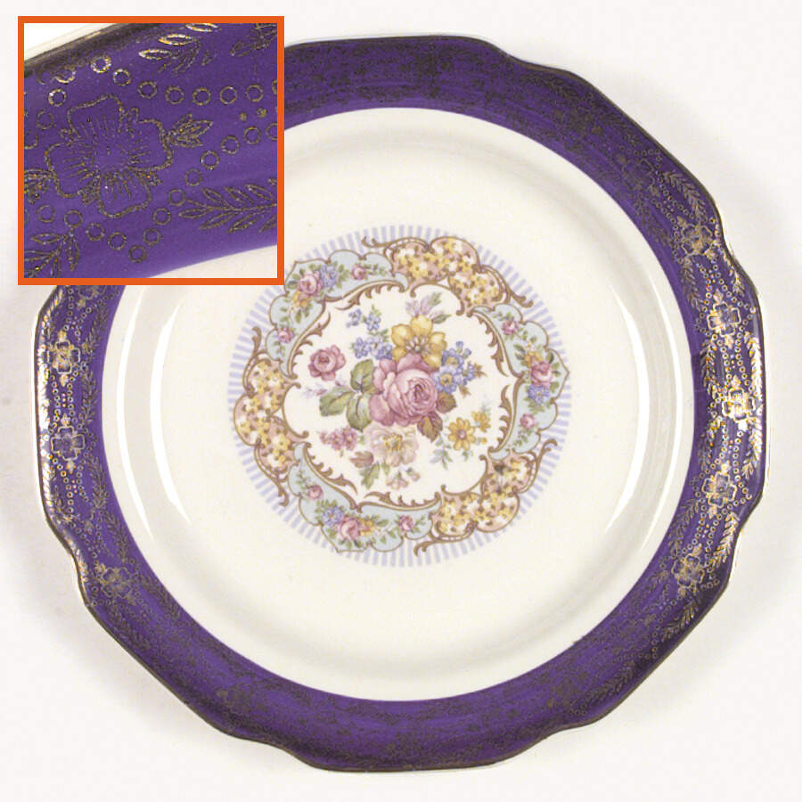 Madam du Barry Royal Blue (Center Band) Dinner Plate by Stetson-1