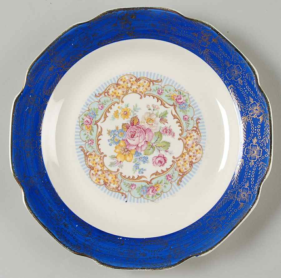 Madam du Barry Royal Blue (Center Band) Salad Plate by Stetson-1