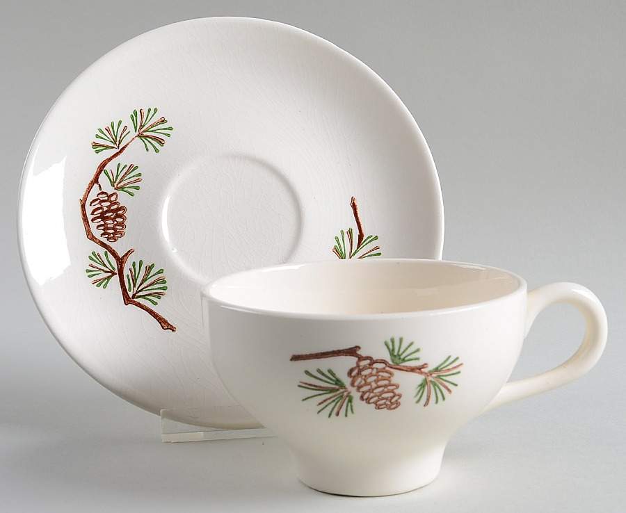 Misty Pine Flat Cup & Saucer Set by Stetson-1