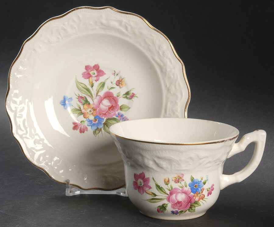 STT84 Footed Cup & Saucer Set by Stetson-1