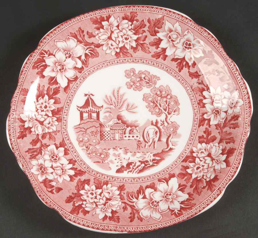 STV1 Pink Square Handled Cake Plate by John Steventon & Son-1