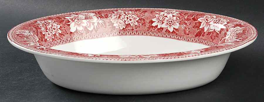 STV1 Pink 10" Oval Vegetable Bowl by John Steventon & Son-1