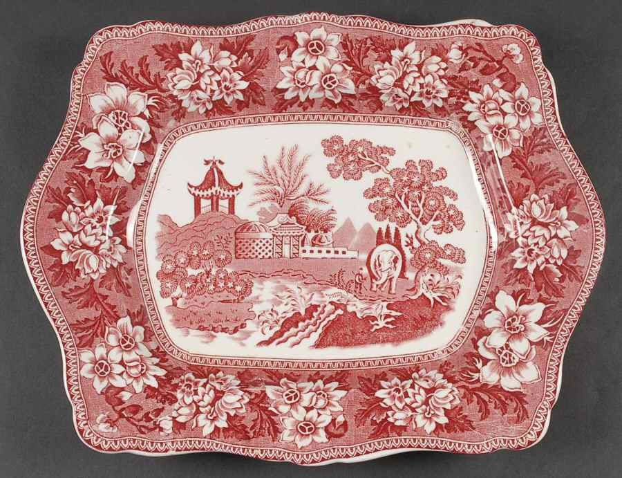 STV1 Pink 14" Oval Serving Platter by John Steventon & Son-1