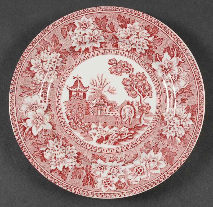 STV1 Pink Dessert/Pie Plate by John Steventon & Son-1