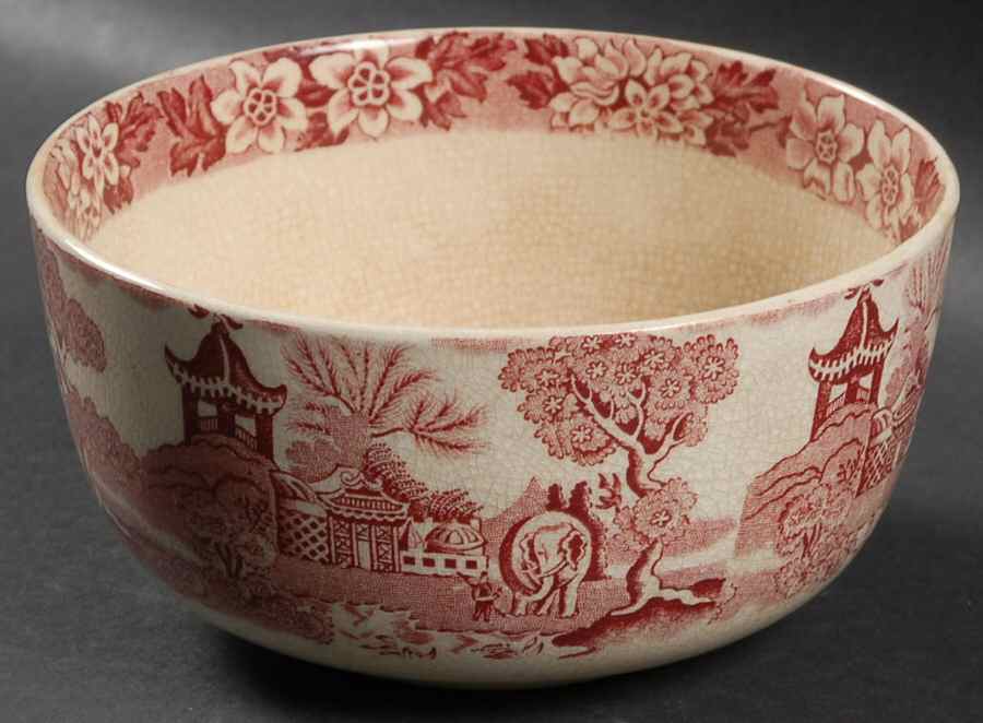 STV1 Pink Cranberry Bowl by John Steventon & Son-1
