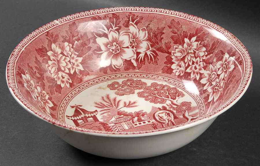 STV1 Pink 8" Round Vegetable Bowl by John Steventon & Son-1