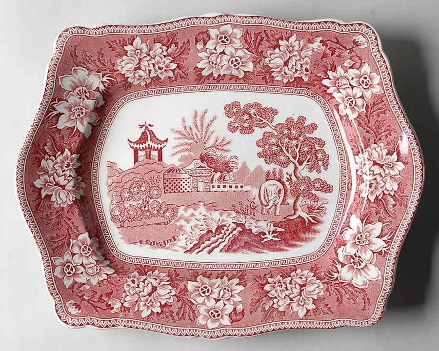 STV1 Pink 13" Oval Serving Platter by John Steventon & Son-1