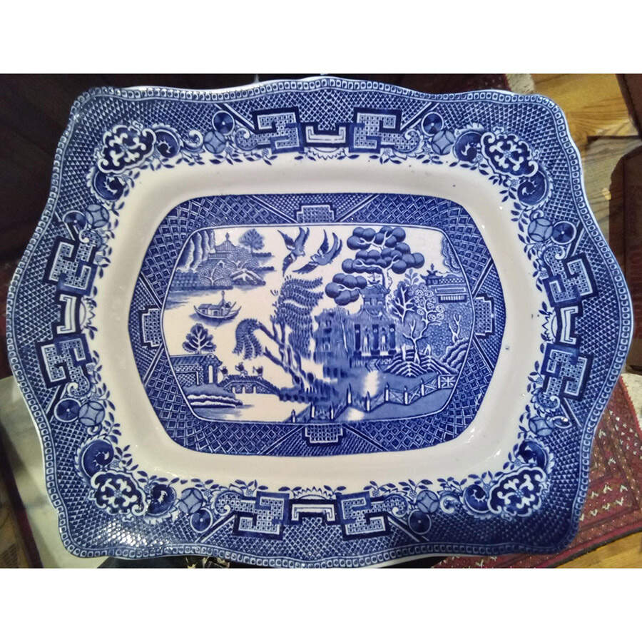 Willow Blue (Smooth) 13" Rectangular Serving Platter by John Steventon & Son-1