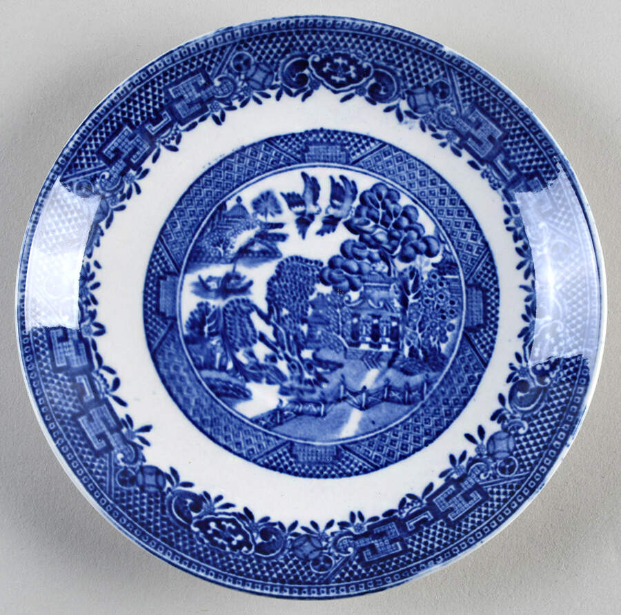 Willow Blue (Smooth) Saucer for Oversized Cup by John Steventon & Son-1