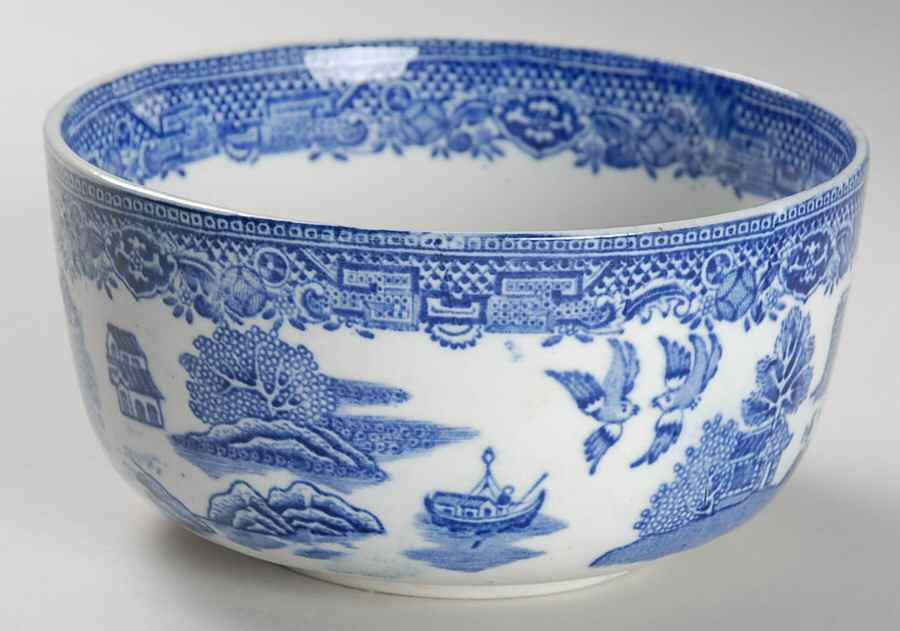 Willow Blue (Smooth) Cranberry Bowl by John Steventon & Son-1