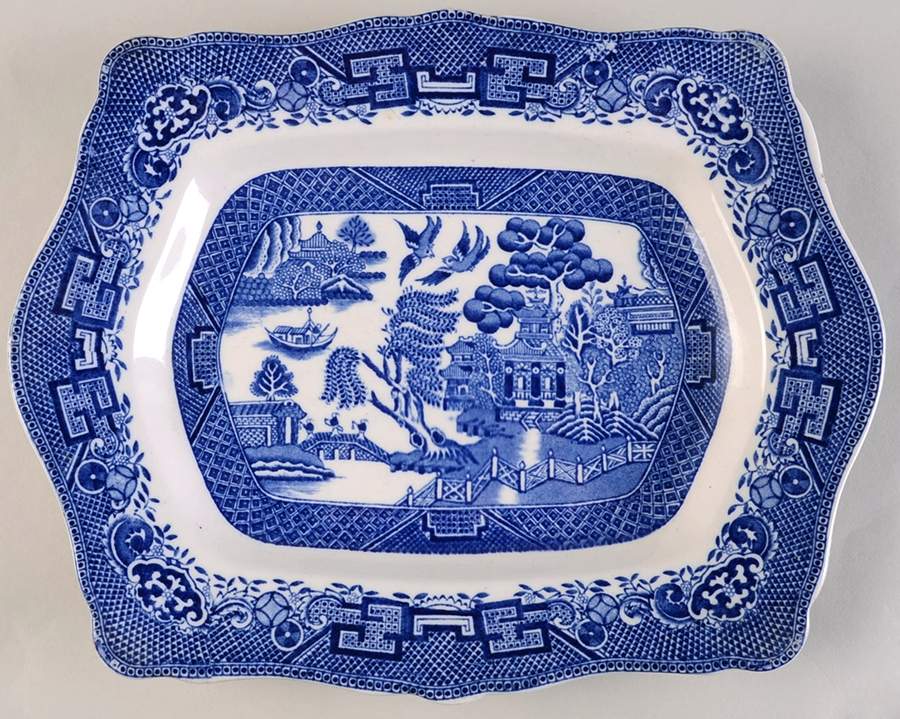 Willow Blue (Smooth) 11" Oval Serving Platter by John Steventon & Son-1