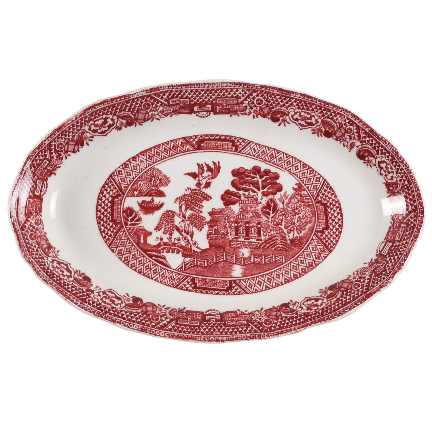 Willow Red Underplate for Gravy Boat by John Steventon & Son-1