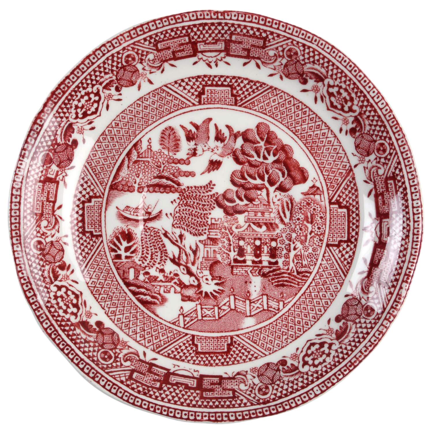 Willow Red Saucer for Oversized Cup by John Steventon & Son-1
