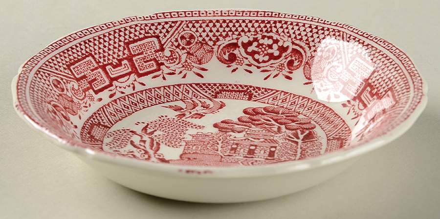 Willow Red Fruit/Dessert (Sauce) Bowl by John Steventon & Son-1