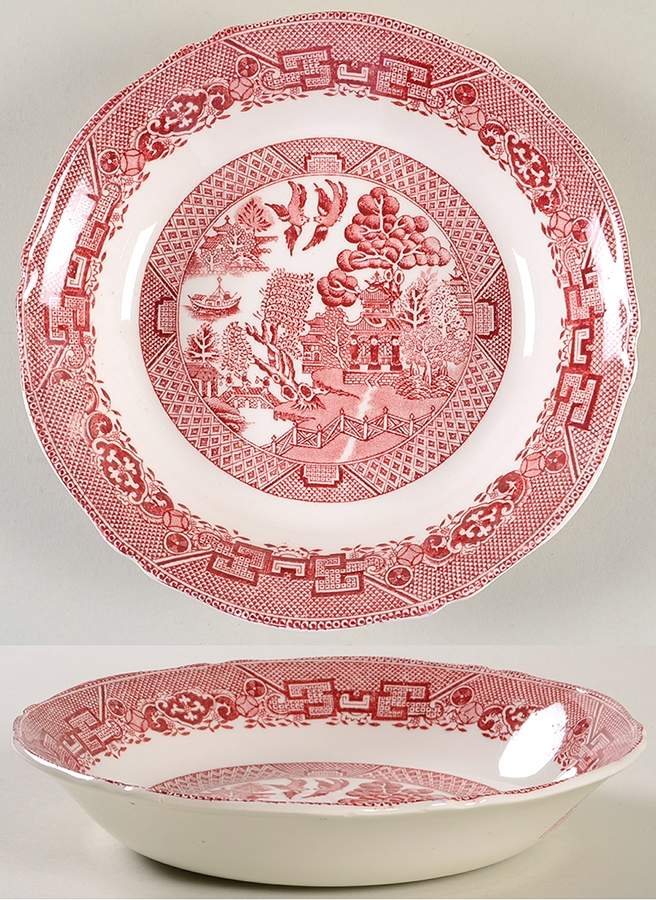 Willow Red Coupe Soup Bowl by John Steventon & Son-1