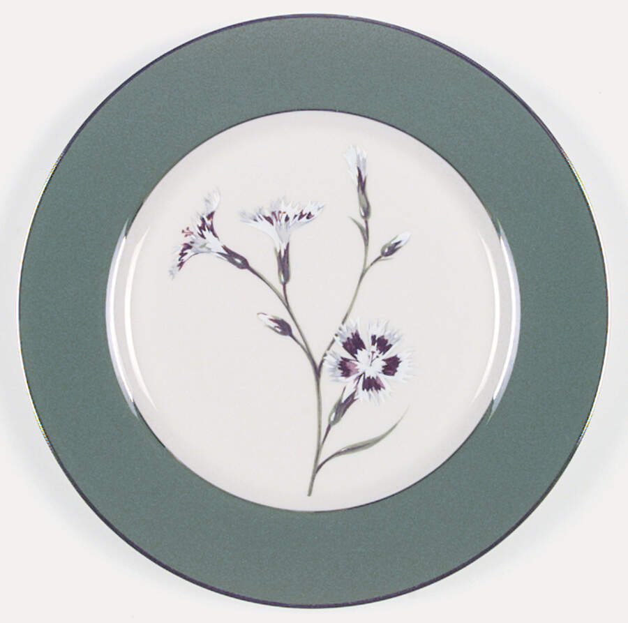 Garden Pinks Green Dinner Plate by Stewart House-1