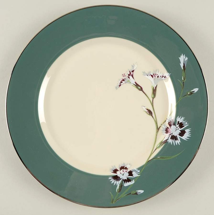 Garden Pinks Green Dinner Plate by Stewart House-1