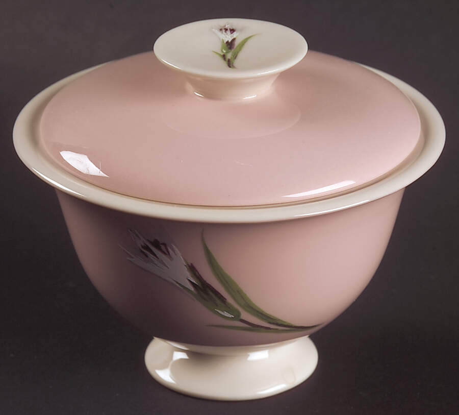 Garden Pinks Pink Sugar Bowl & Lid by Stewart House-1