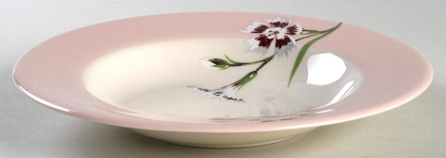 Garden Pinks Pink Rim Soup Bowl by Stewart House-1