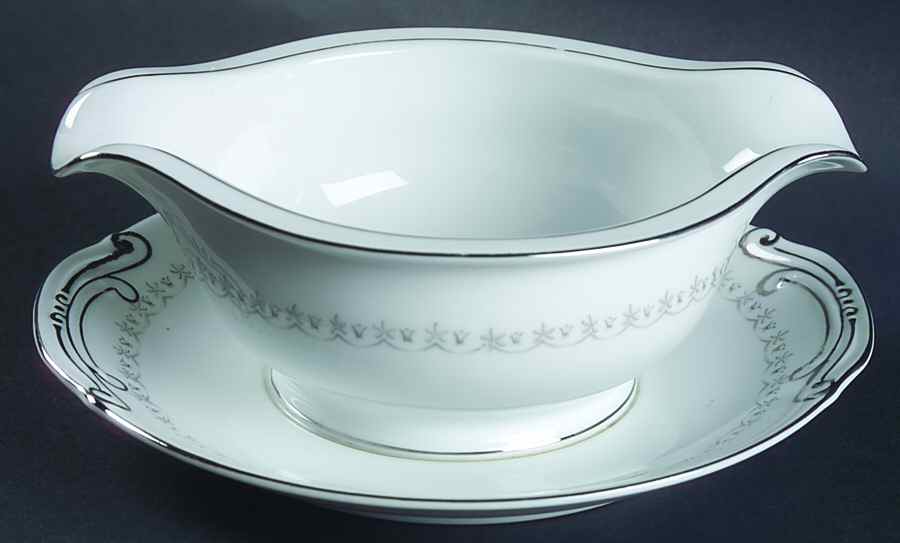 Dawn Rose Gravy Boat with Attached Underplate by Summit-1