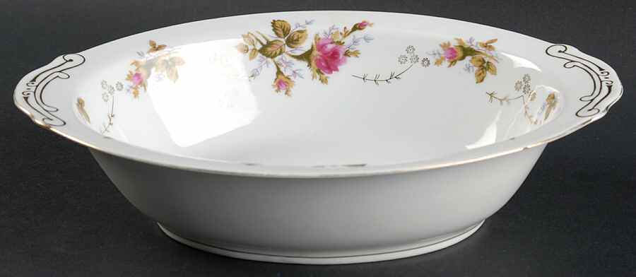 Moss Rose 10" Oval Vegetable Bowl by Summit-1