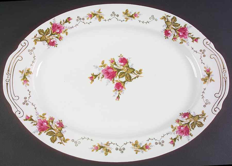Moss Rose 16" Oval Serving Platter by Summit-1