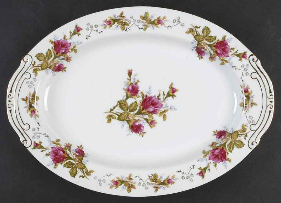 Moss Rose 13" Oval Serving Platter by Summit-1