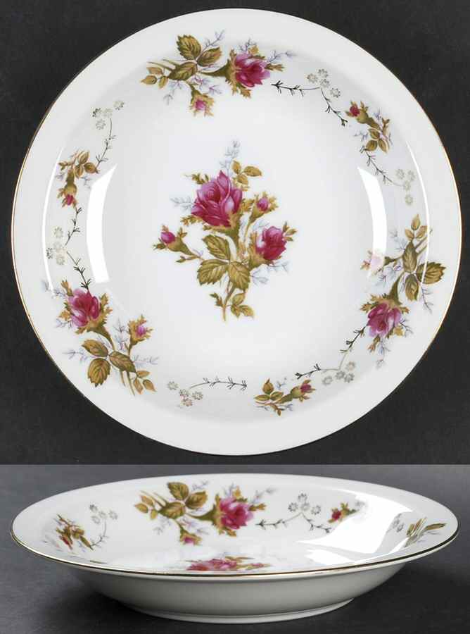 Moss Rose Rim Soup Bowl by Summit-1