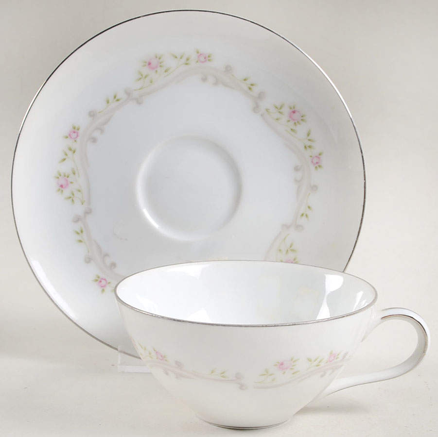 Rose Bud Flat Cup & Saucer Set by Summit-1