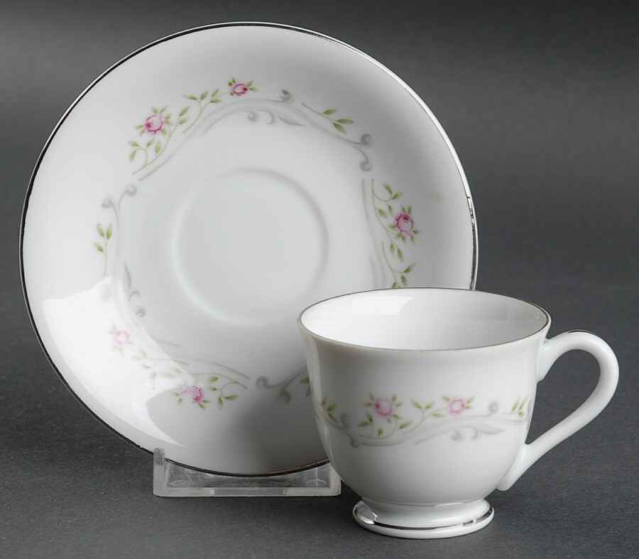 Rose Bud Footed Demitasse Cup & Saucer Set by Summit-1