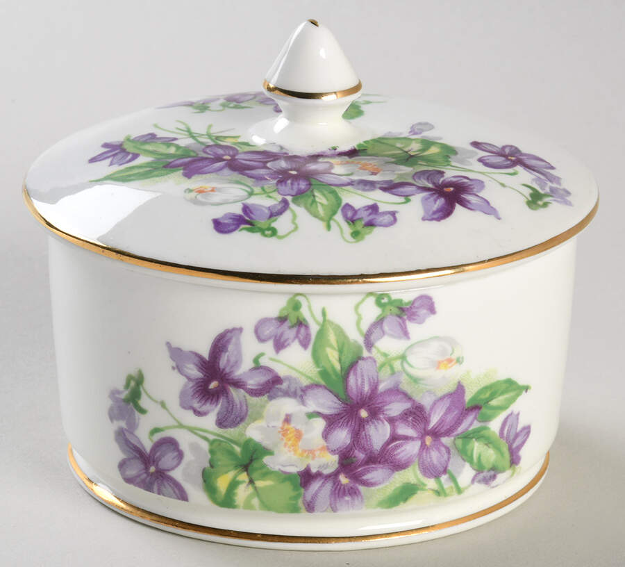 Devon Violets Sugar Bowl & Lid by Sutherland-1