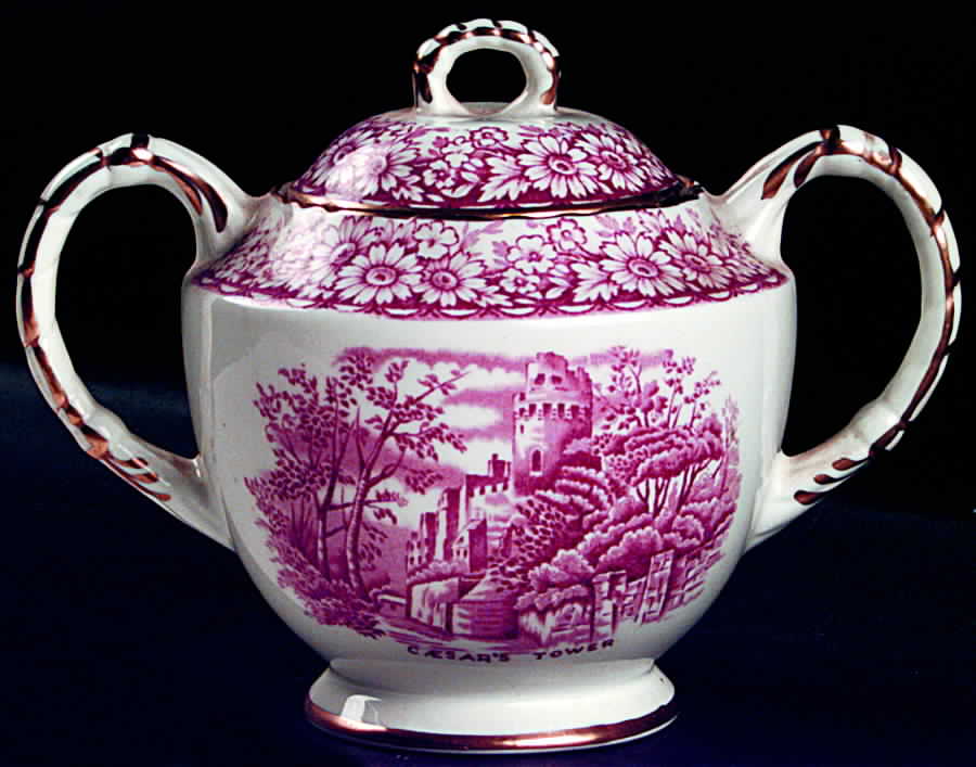 Historical Britain Pink Sugar Bowl & Lid by Sutherland-1