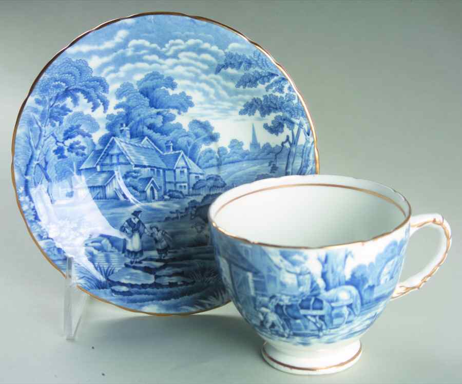 Rural Scenes Footed Cup & Saucer Set by Sutherland-1