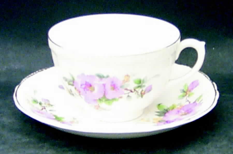 Apple Blossom Flat Cup & Saucer Set by Sovereign Potters-1