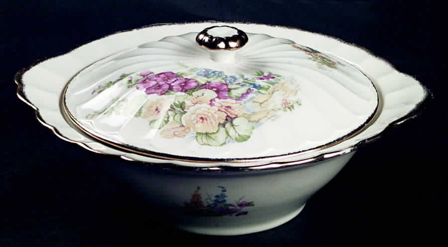 Holly Hock Round Covered Vegetable by Sovereign Potters-1
