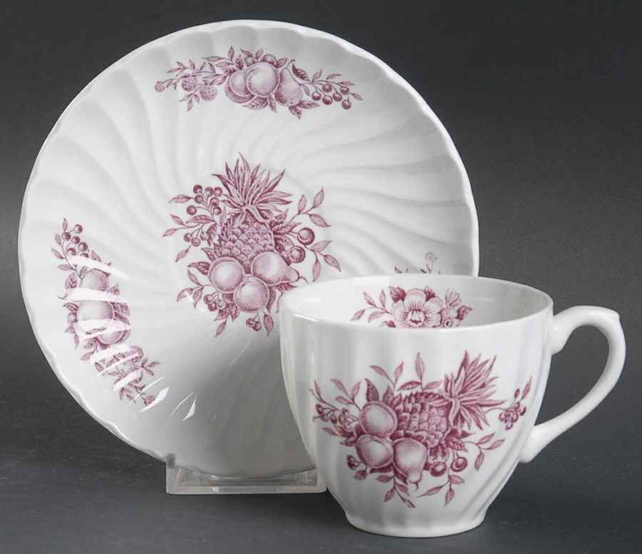 Desire (Plum) Flat Cup & Saucer Set by Swinnertons-1